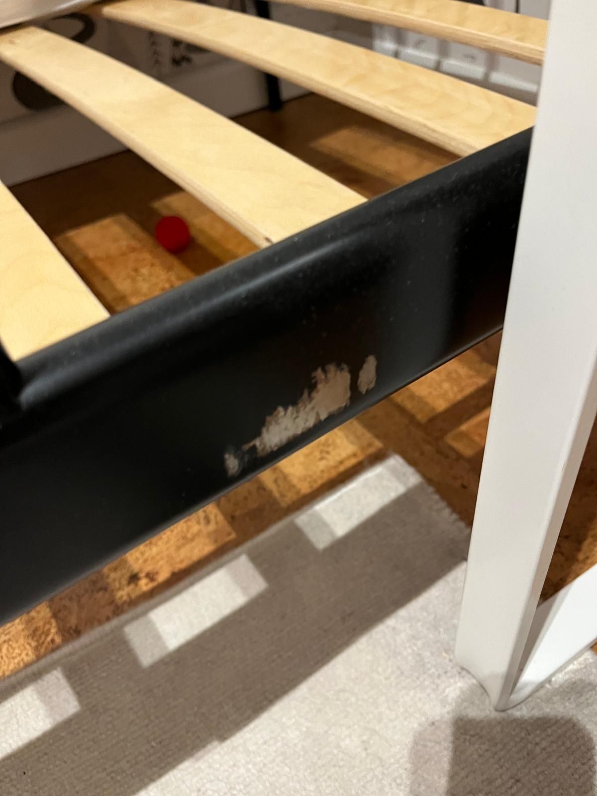 Łóżko czarne Ikea regulowany rozmiar bez materaca