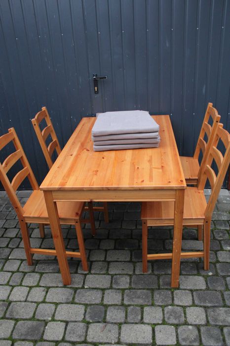 Zestaw do jadalni IKEA JOKKMOKK stół + 4 krzesła + poduszki Szczecin