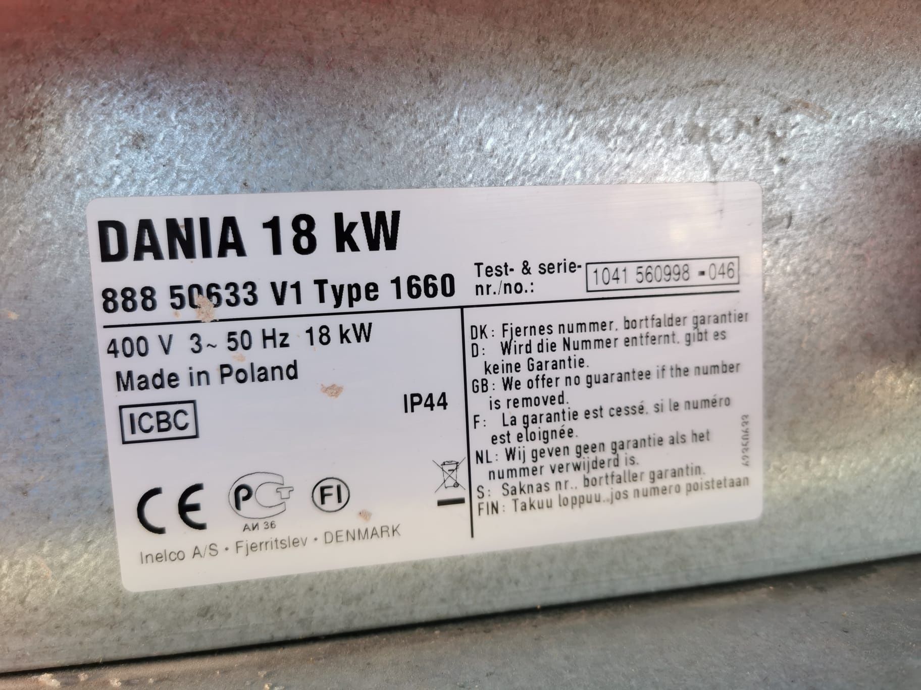 Nagrzewnica elektryczna 18kw