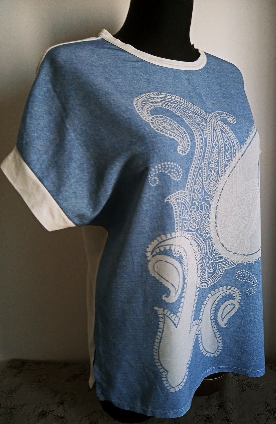 Zara T- shirt Denim  wzór paisley rozm.M