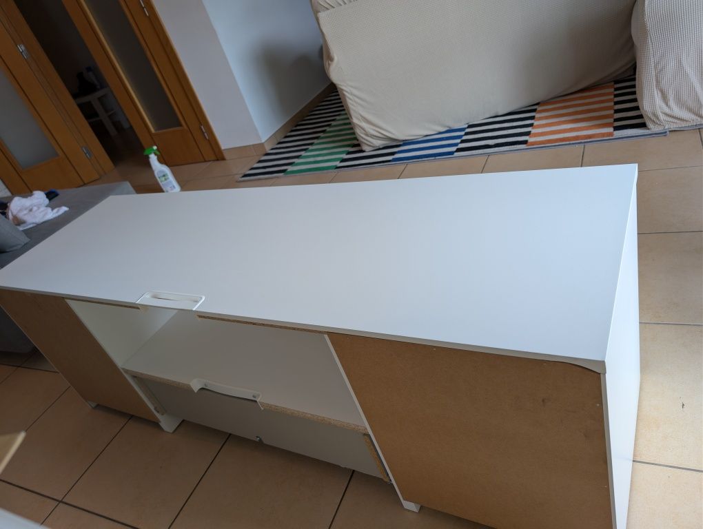 Móvel TV, branco, 160x48 cm