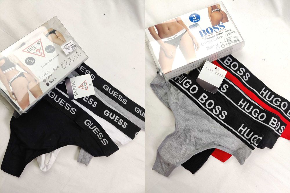 3pak stringi damskie Guess Hugo Boss premium