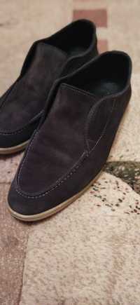 Мужские кожзамш ботинки тёмно-коричневого цвета сороковой размер 40