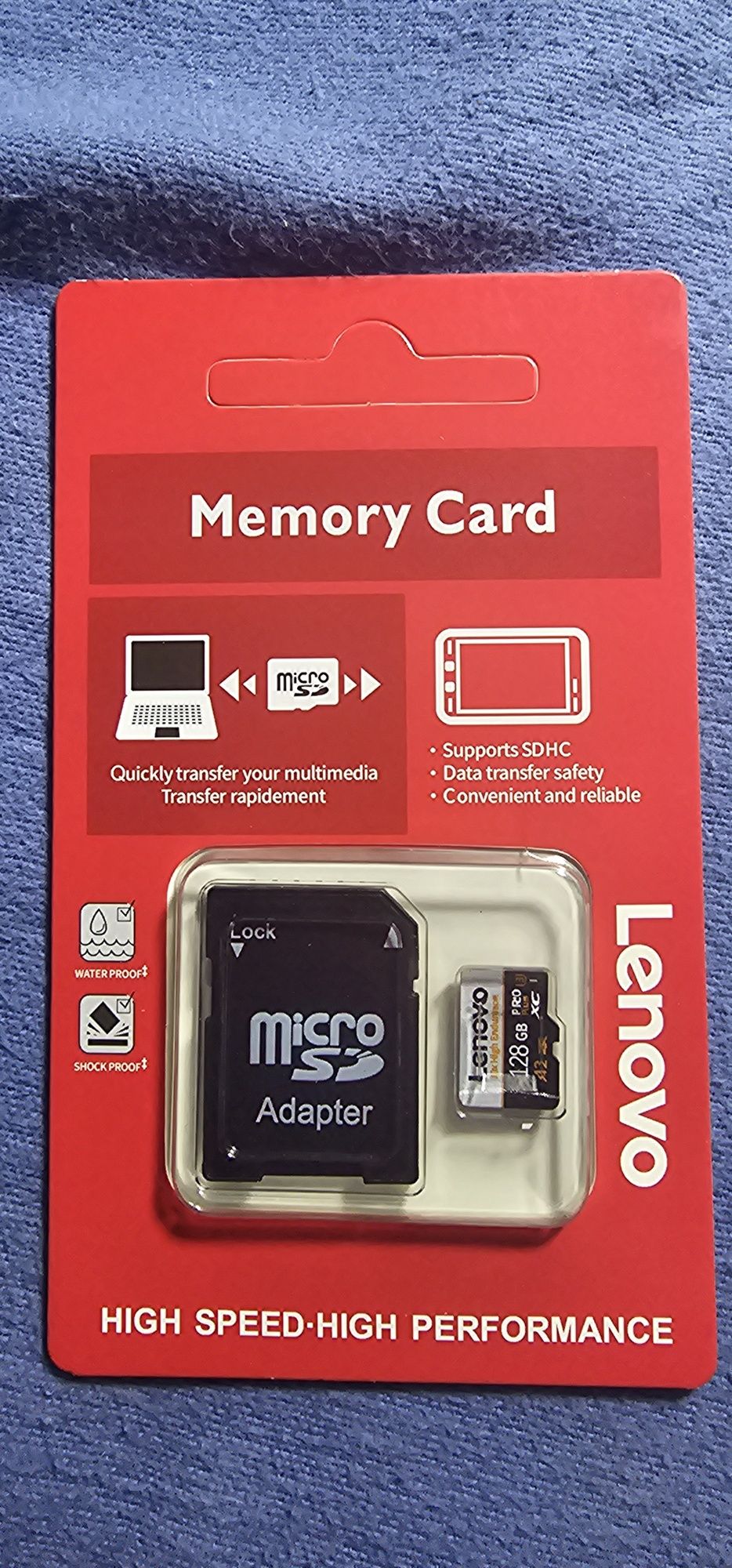 Карта памяти Lenovo  micro sd 128 Гб в упаковке