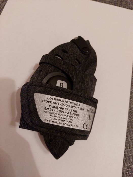 Maska antysmogowa wielokrotnego użytku sportowa bieganie filtr Broyx