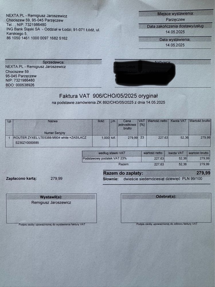 Router stacjonarny  Zyxel LTE5388