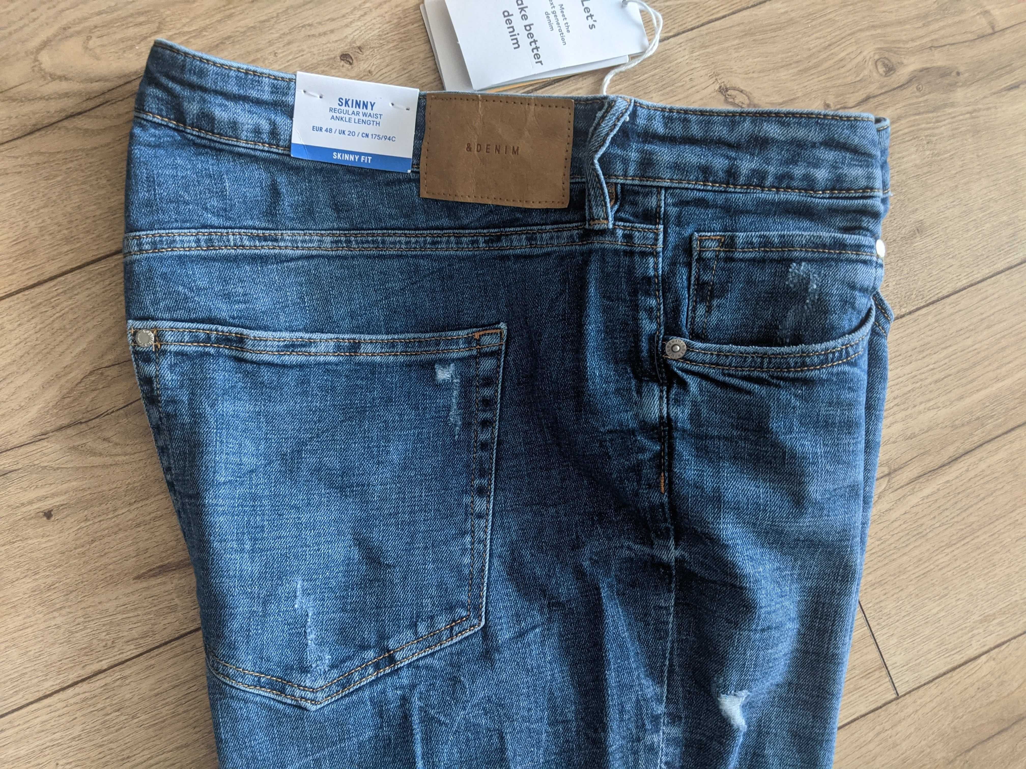 Spodnie męskie 2XL miękki elastyczny jeans skinny 48 H&M pas102