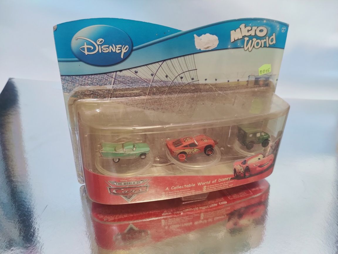 Disney pixar micro world zestaw kolekcjonerski 3 samochodzików Unikat