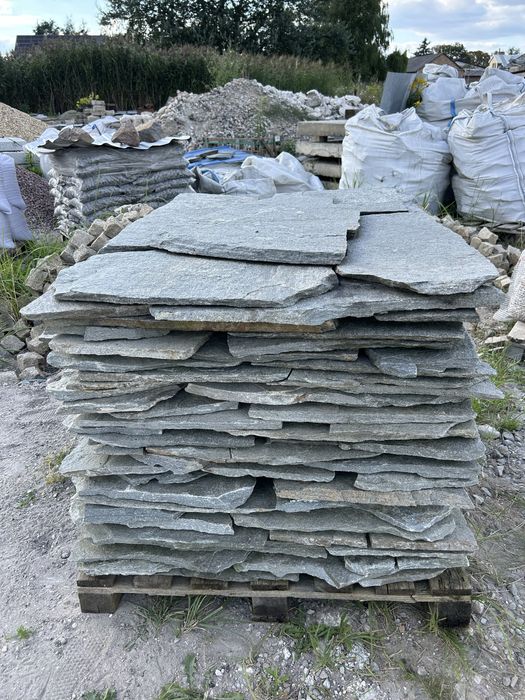 SZARY ŁUPEK Płyty Kamienne Kamień Okładzina Elewacja Akwarium Dzikówka