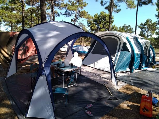 Outsunny Tenda Acampamento 3,5x3,5cm Laterais Abertas Impermeável Prot