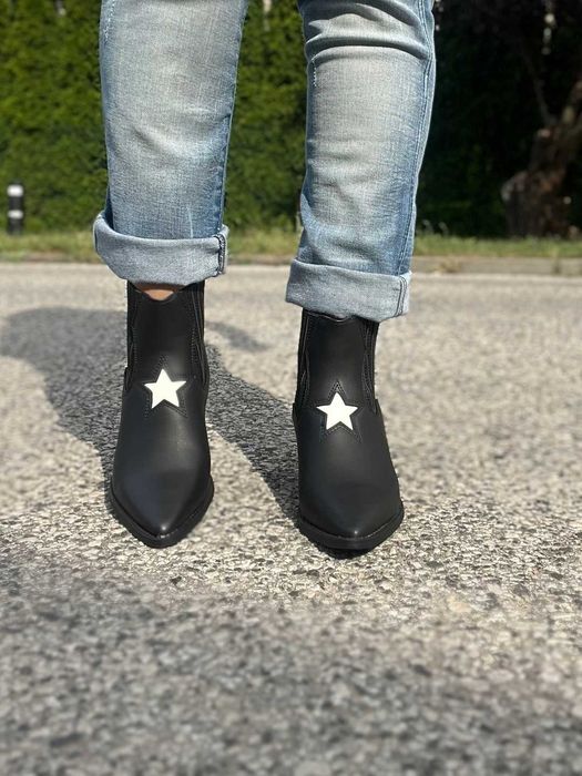 37 Sklep NOWE botki damskie wsuwane kowbojki model 1539