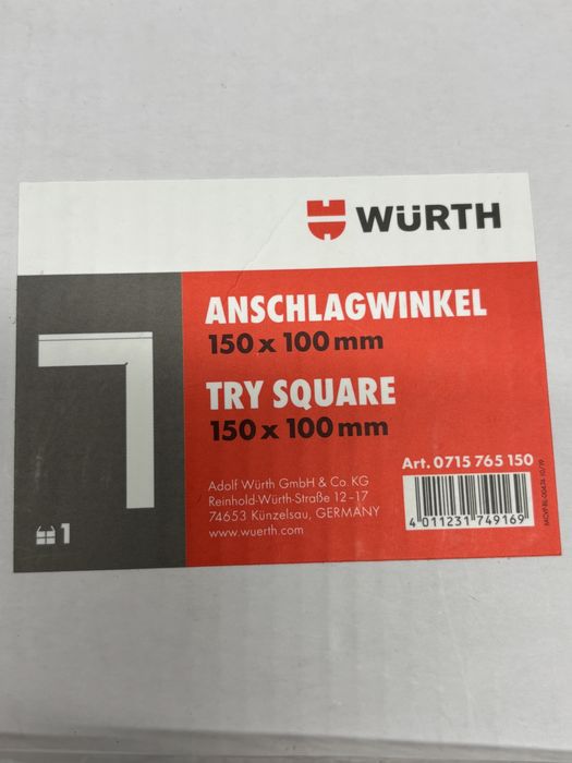 WURTH Kątownik DIN 875/1 150/100 mm ogranicznik kątowy