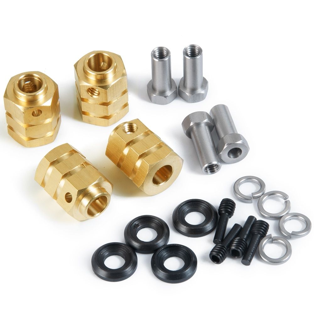 4 mosiężne hexy 12x15mm do modelu zdalnie sterowanego rc 61gram