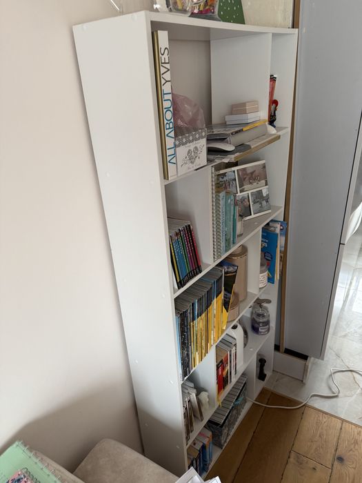Regal na książki biały 5 półek 174cm stan bardzo dobry