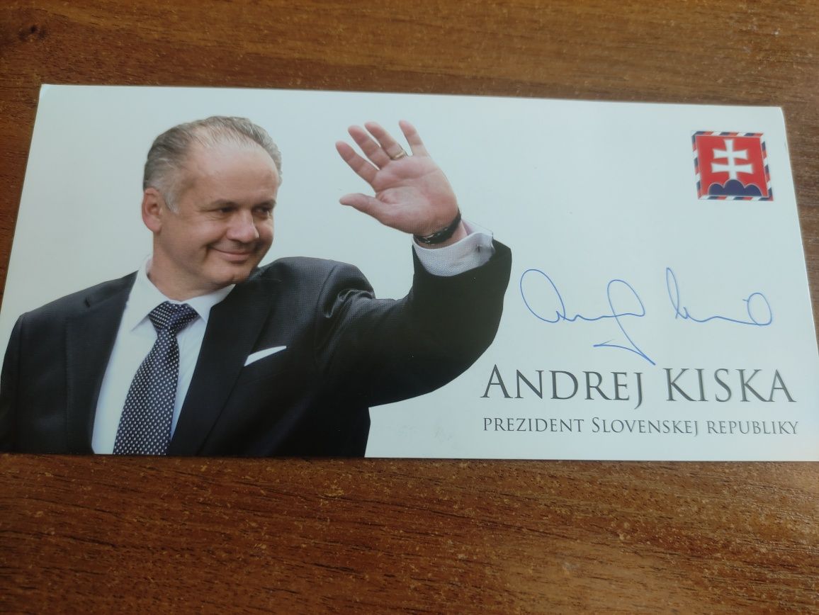Autograf, podpis - Andrej Kiska - Polityka - Słowacja Kolekcja Partia