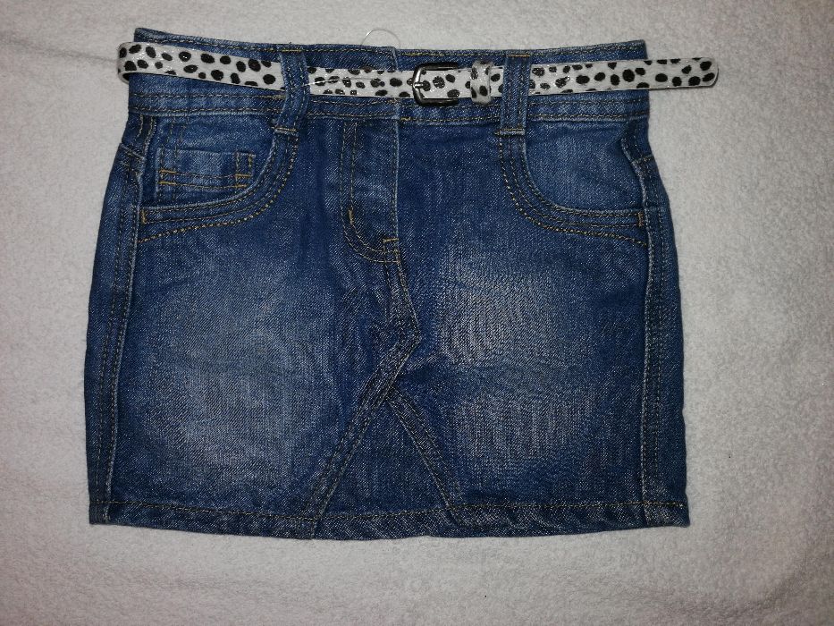 Spódnica dziewczęca jeansowa TU 116cm/6lat wraz z paskiem