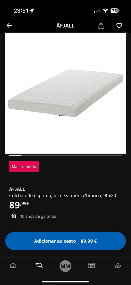 Cama kura Ikea com dosel e colchao