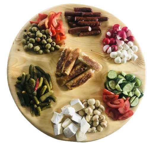 deska OBROTOWA drewniana na SERY I MIĘSO XXL 50 CM patera NA jedzenie