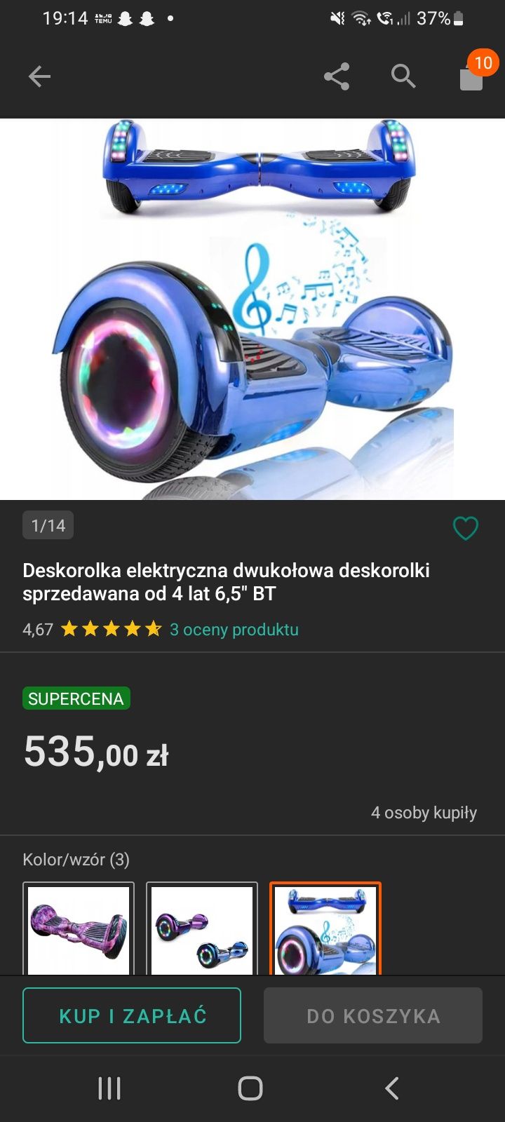 Elektryczna deska dwu kołowa nowa