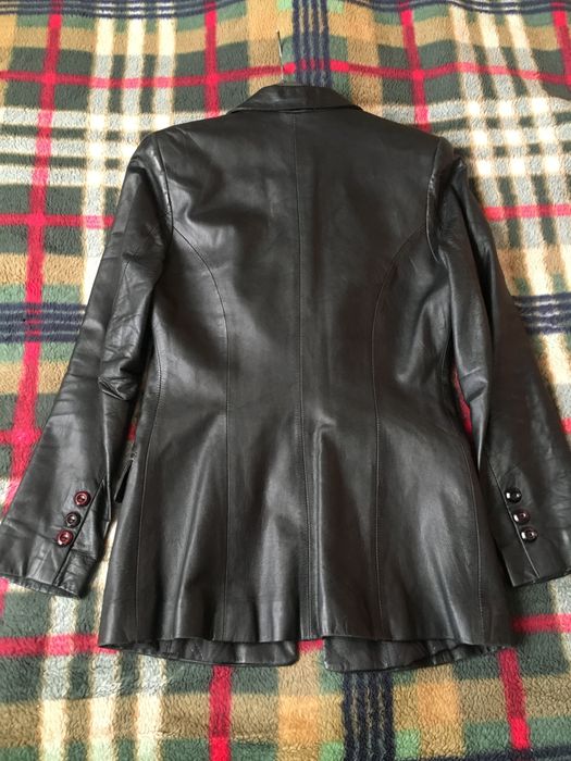Женский кожаный пиджак 46-48 лайка