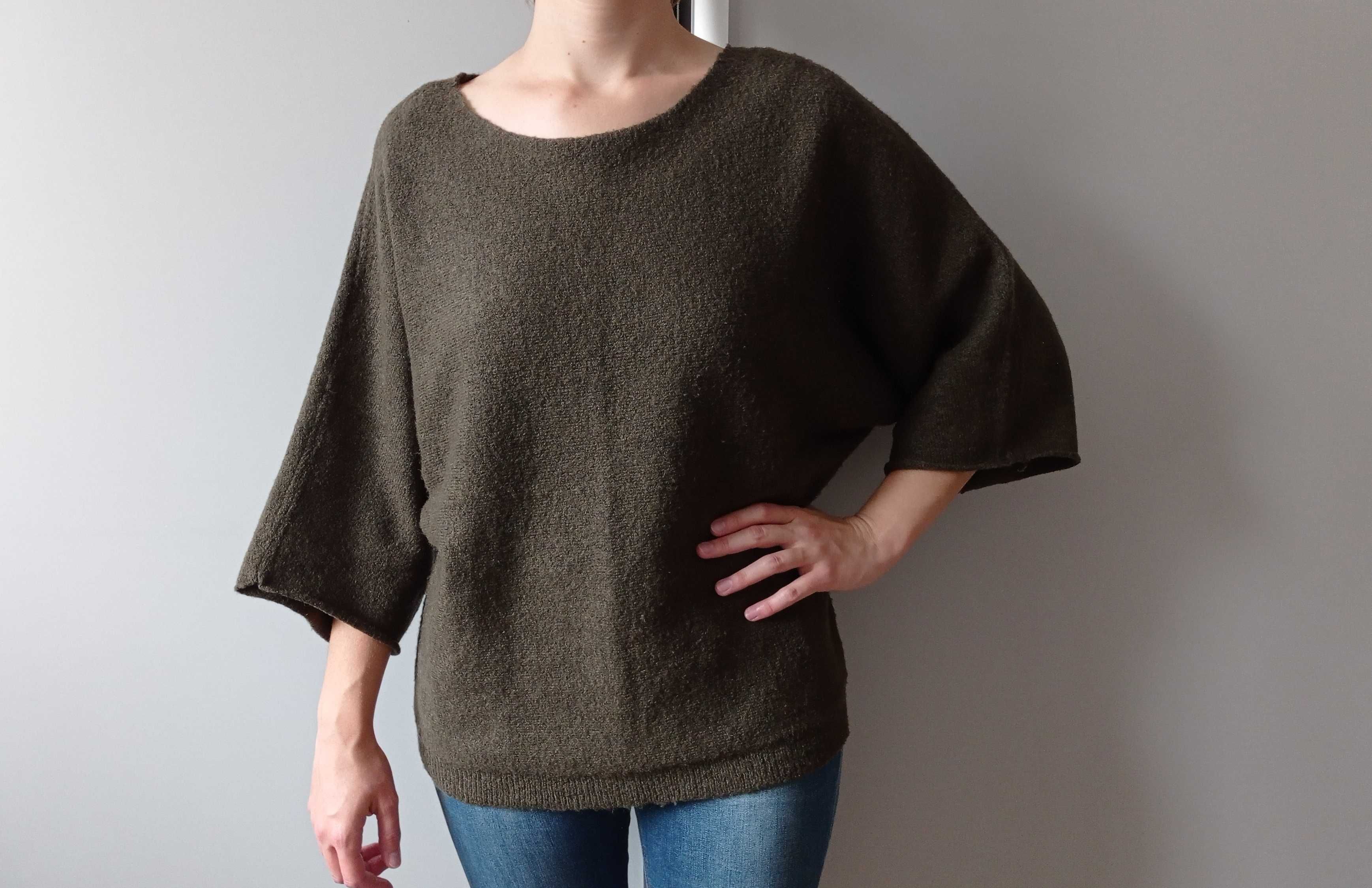 Sweter oversize ciemna zieleń Reserved