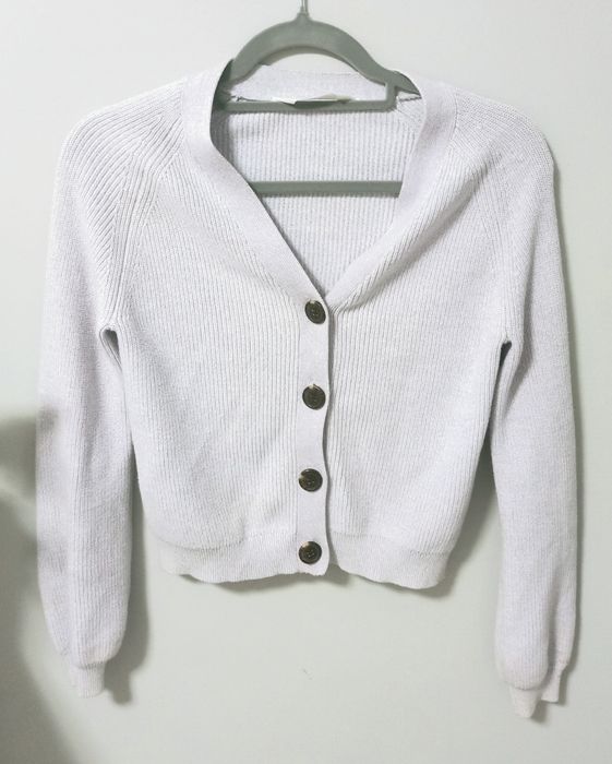 Lawendowy zapinany sweter sweterek kardigan h&m rozmiar 146/152