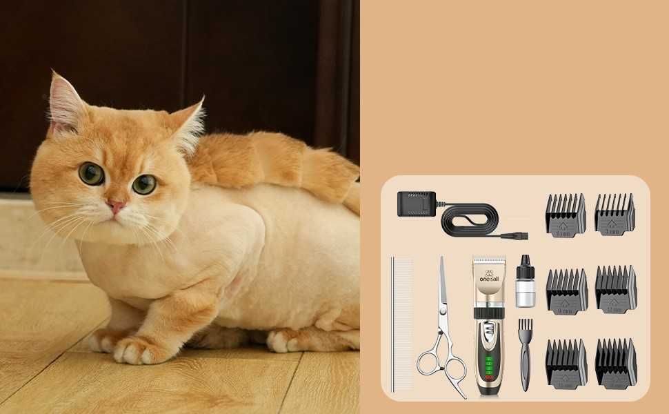 Máquina de Cortar Cabelo Silenciosa para Gatos e Cães