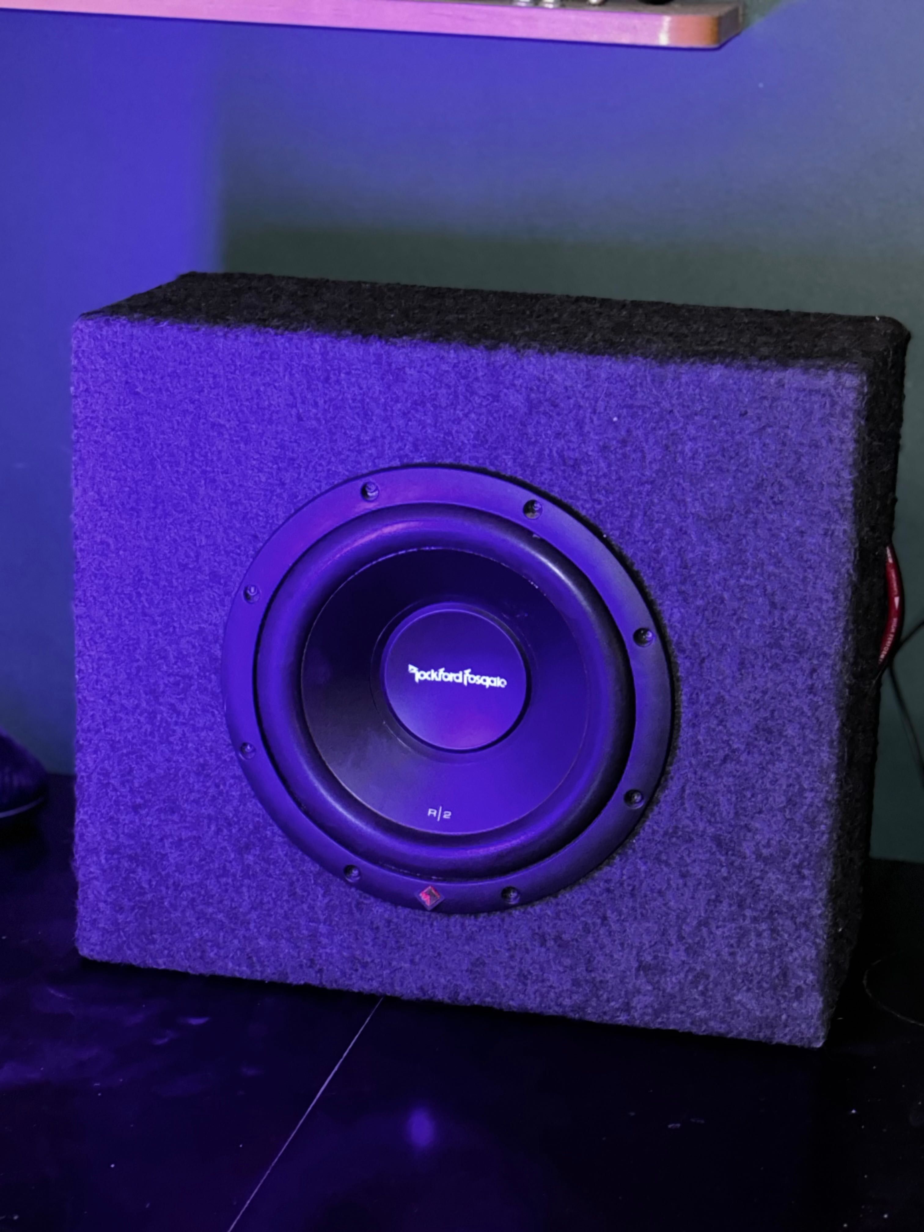 Subwoofer skrzynia basowa zestaw - Rockford 10" + Crunch 4-kanałowy