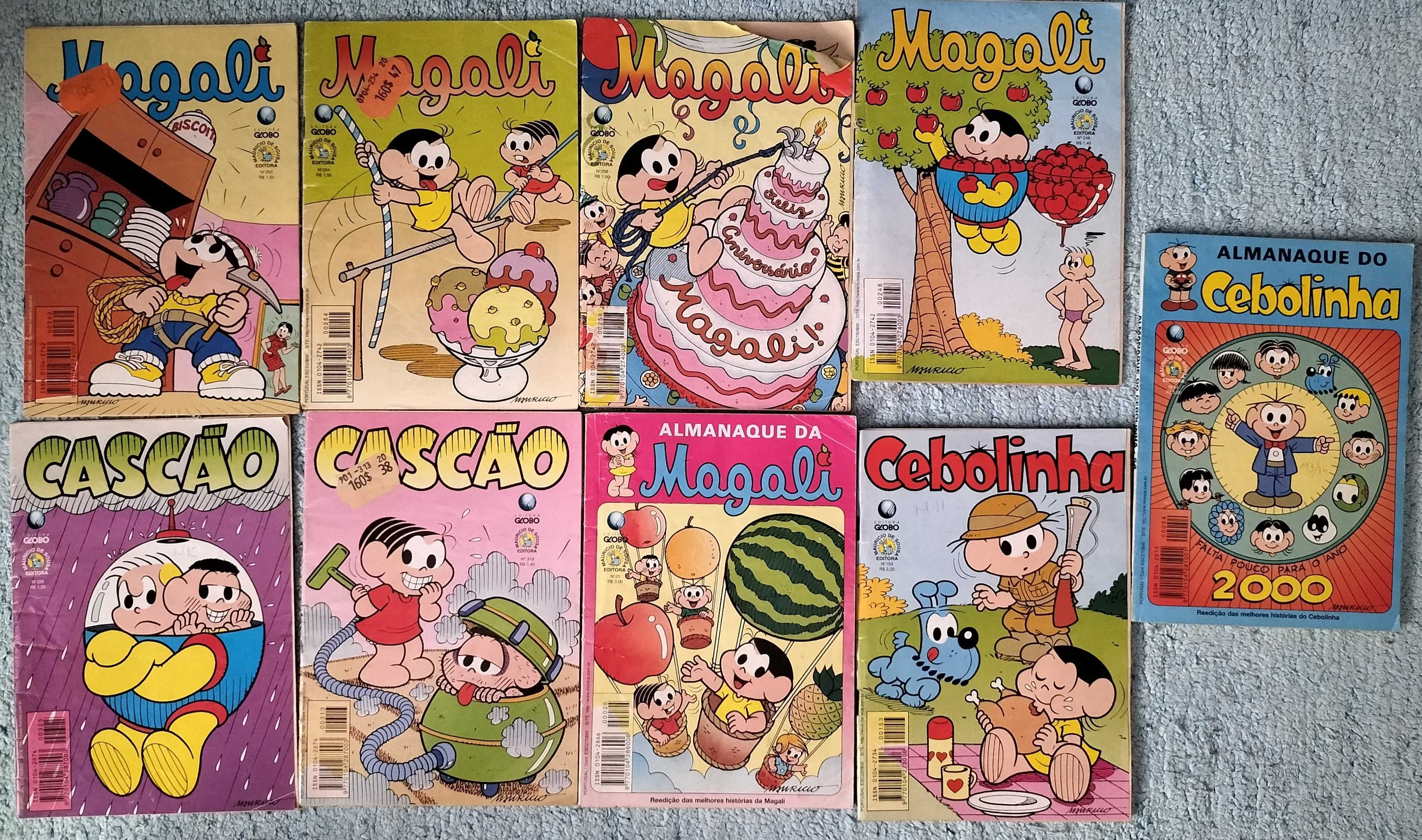 Lote livros BD Magali, Cascão e Cebolinha