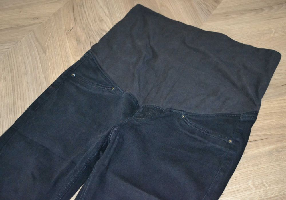 H&M Mama _ czarne spodnie z pasem ciążowe _ 38 _ M _ pas 80cm