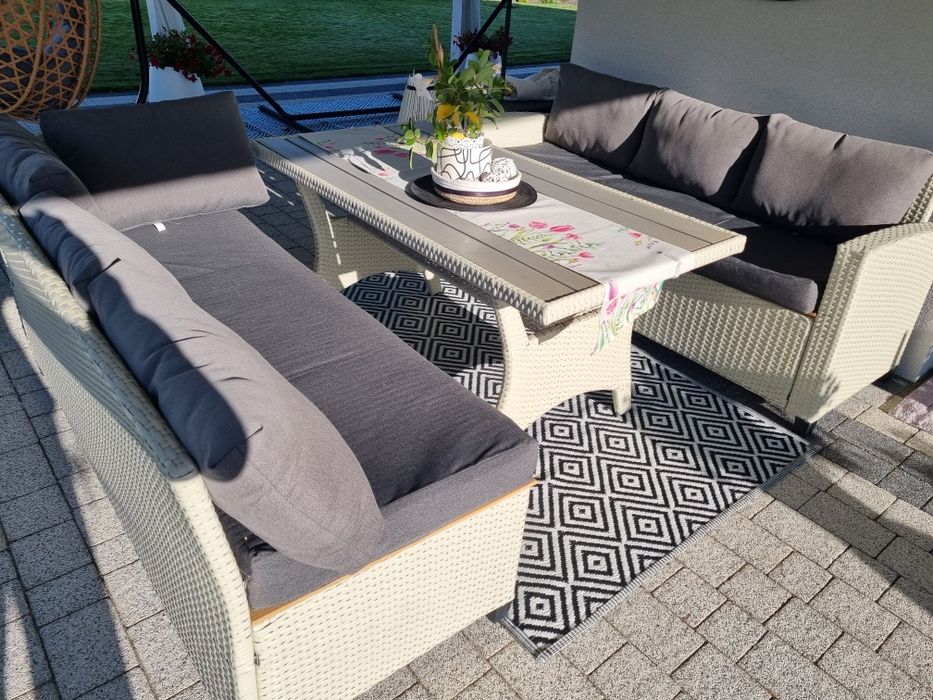 Narożnik sofa ogrodowa ratanowa