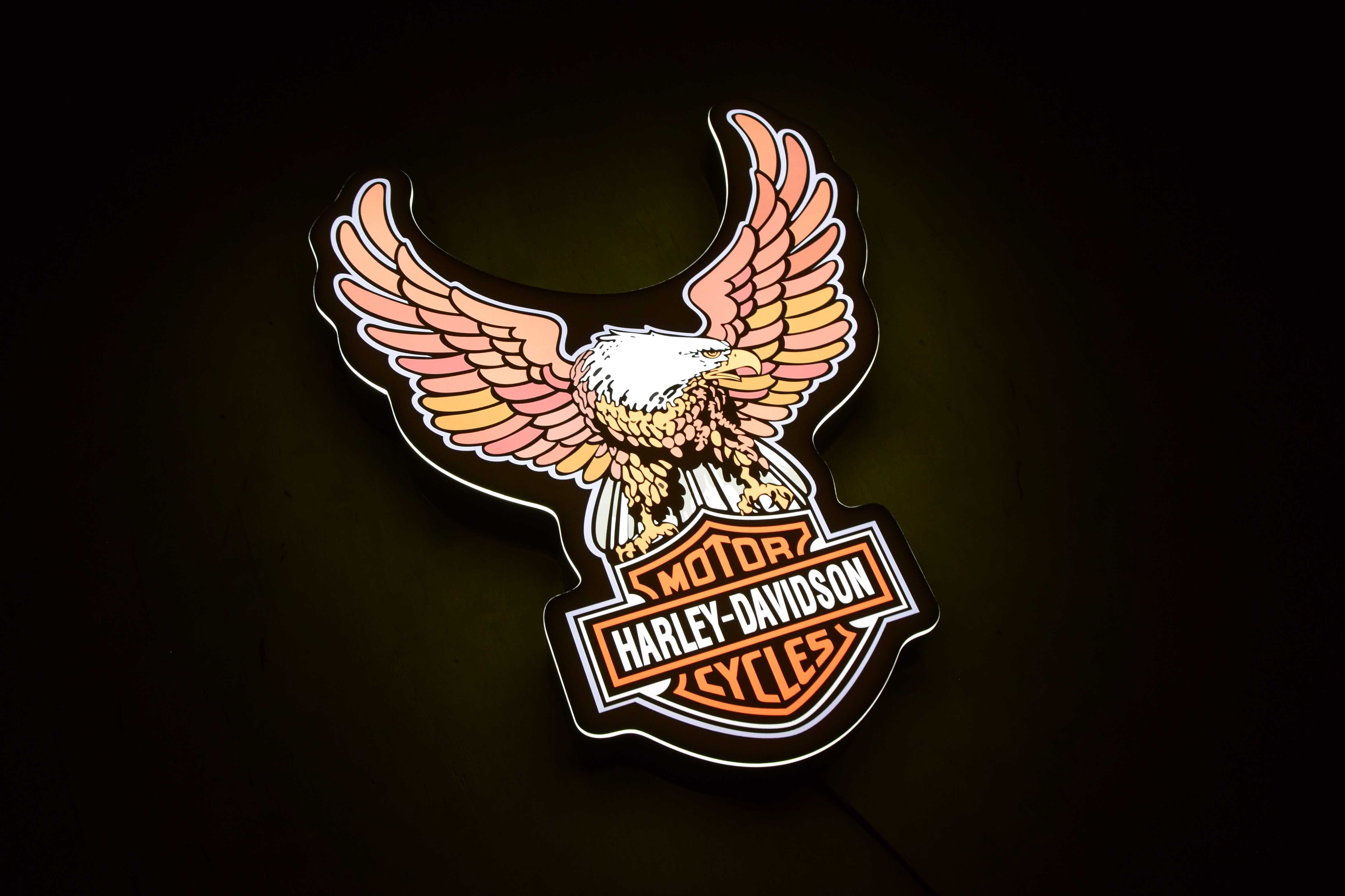 LED Neon HARLEY DAVIDSON, Reklama, Baner, Znaczek, Lampka, Prezent