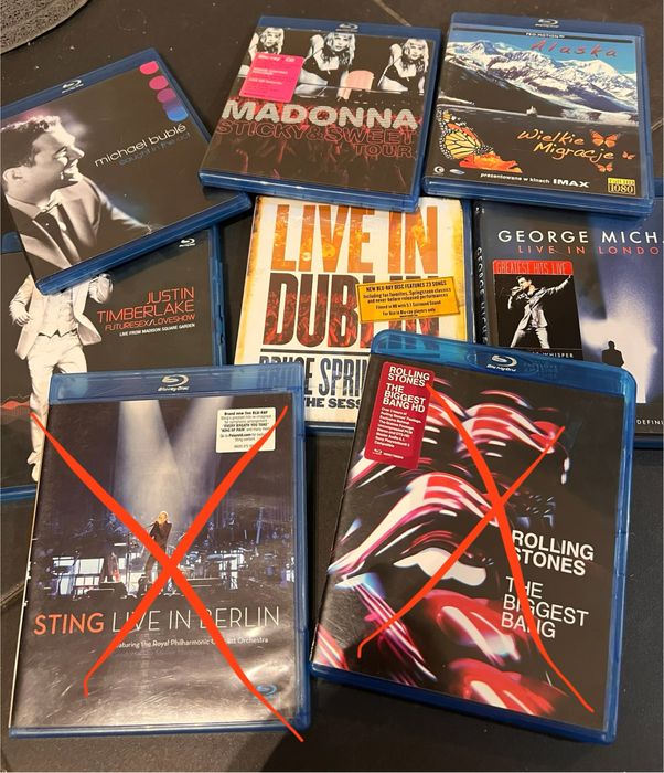 Blu ray, 6 płyt z koncertów, madonna, timberlake, buble, goerge michae