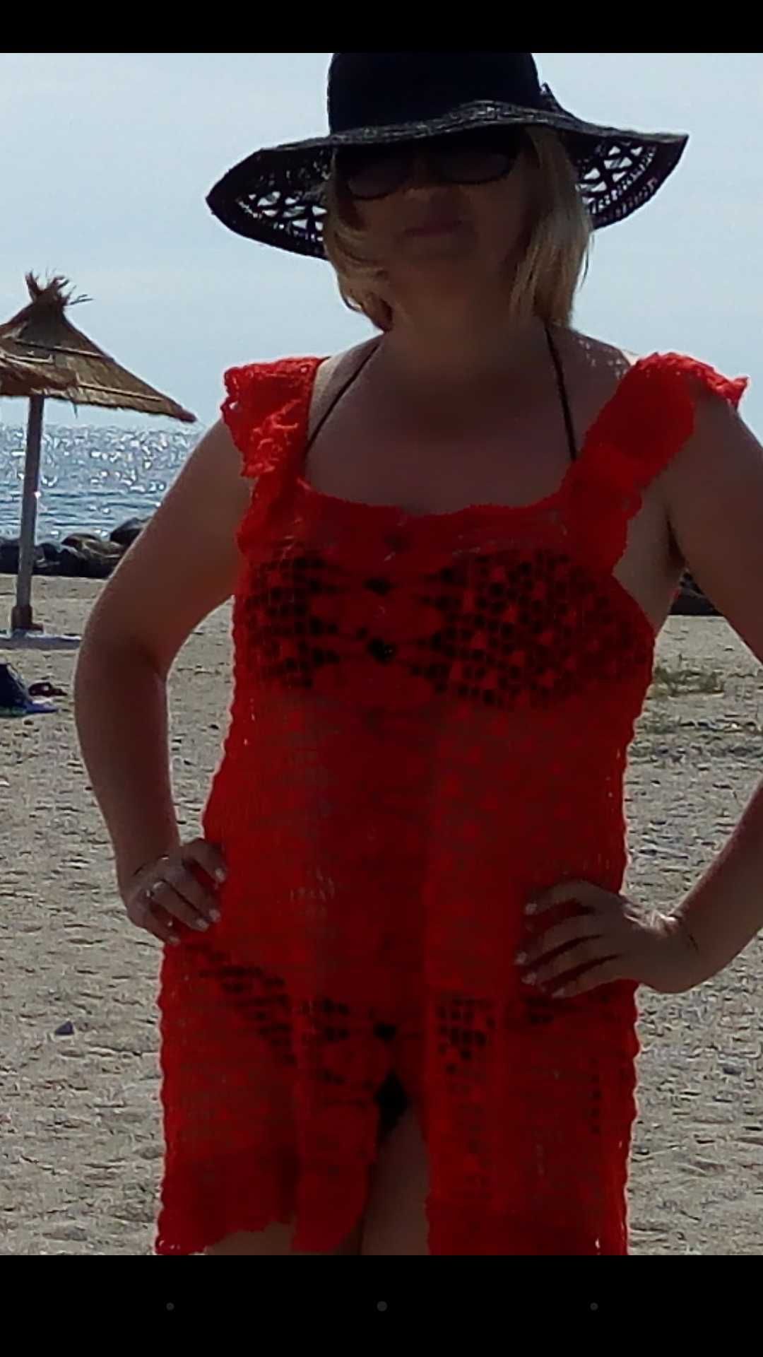 Туника платье халатик пляжный крючком