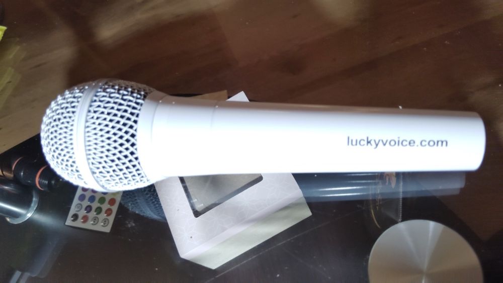 Mikrofon Lucky Voice metal biały