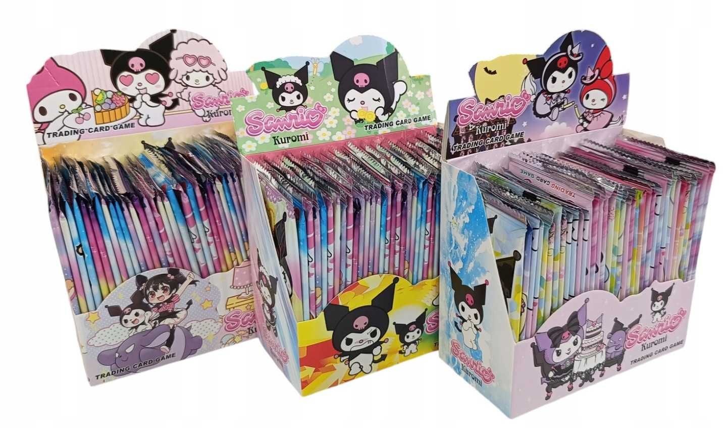 KARTY Sanrio Kuromi Mega duży box 288 kart 36 saszetek Mix