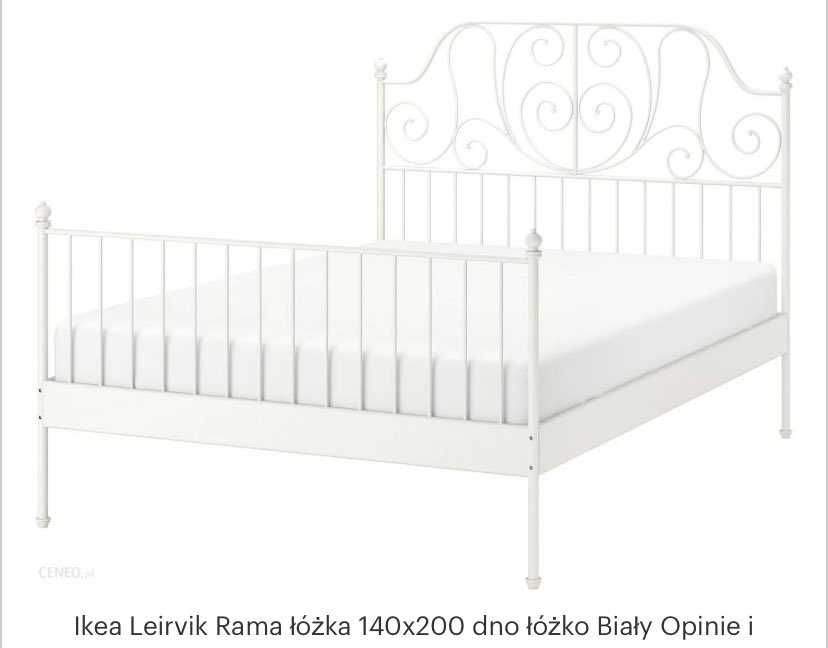 Ikea Leirvik Rama łóżka 140x200 z materacem