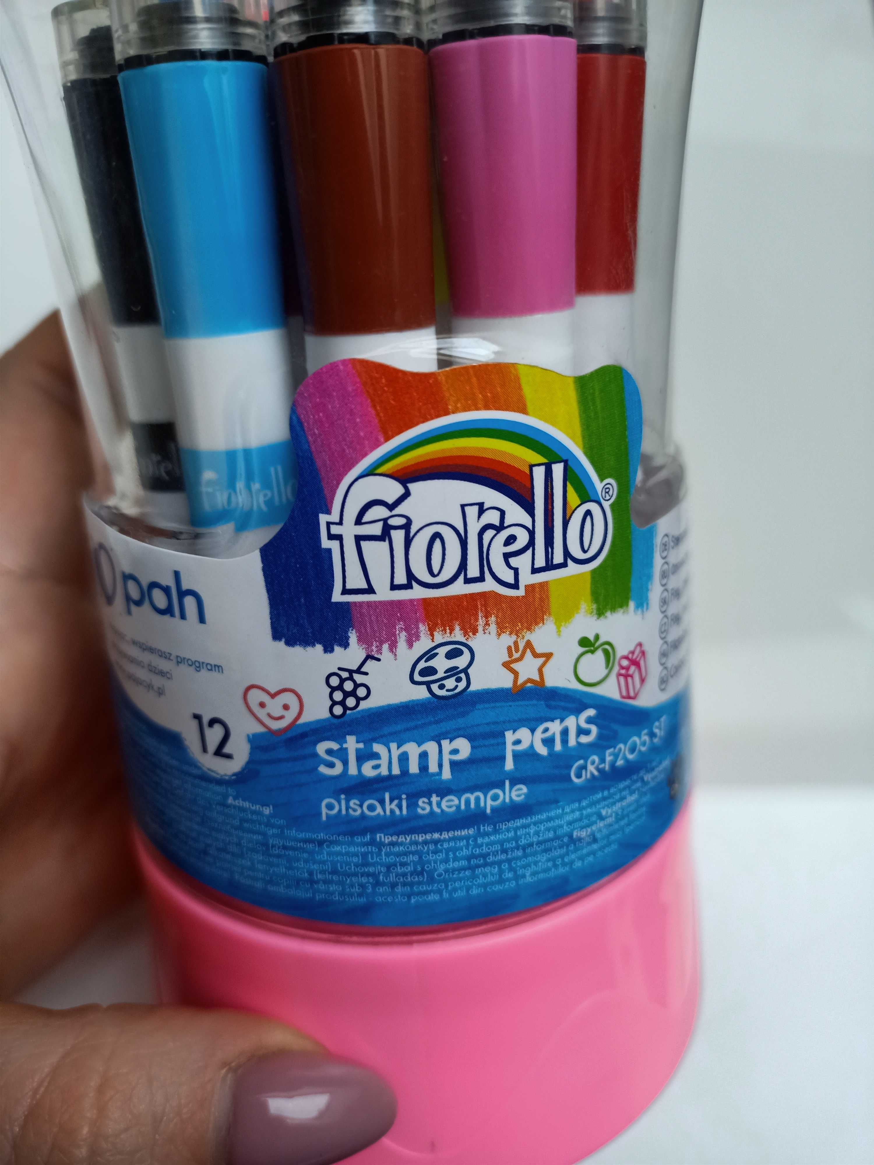 Zestaw kolorowych pisaków Fiorello ze stempelkami stamp pens