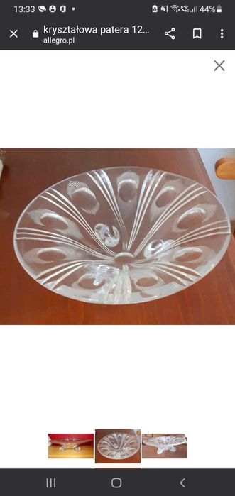 Piękna kryształowa patera