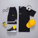 Черная  футболка шорты Nike чоловічий спортивний костюм