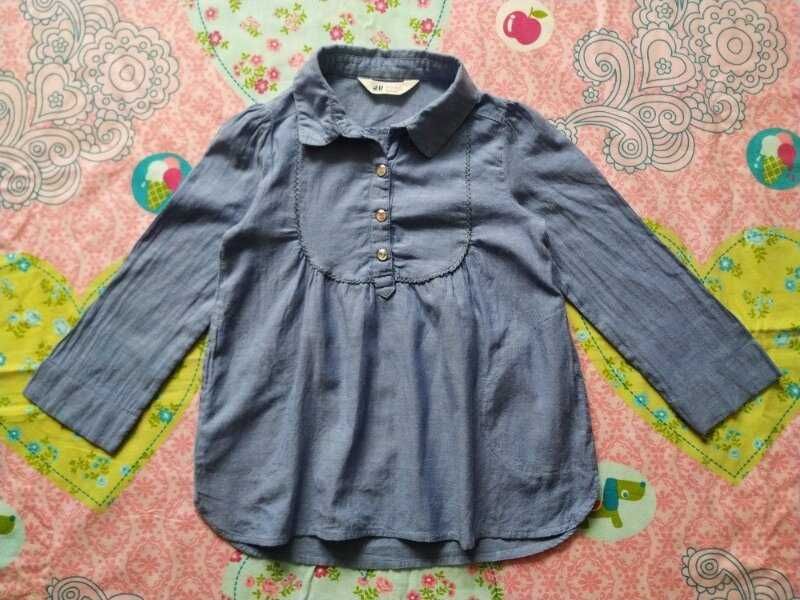 Джинсова,фірмова рубашка,туніка для дівчинки 3-4 р.-H&M