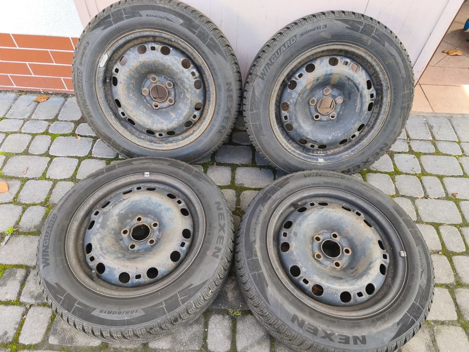 Koła zimowe 5x100 185/60/r15 Nexen 2021r 2x7,5mm i 2x6,5mm