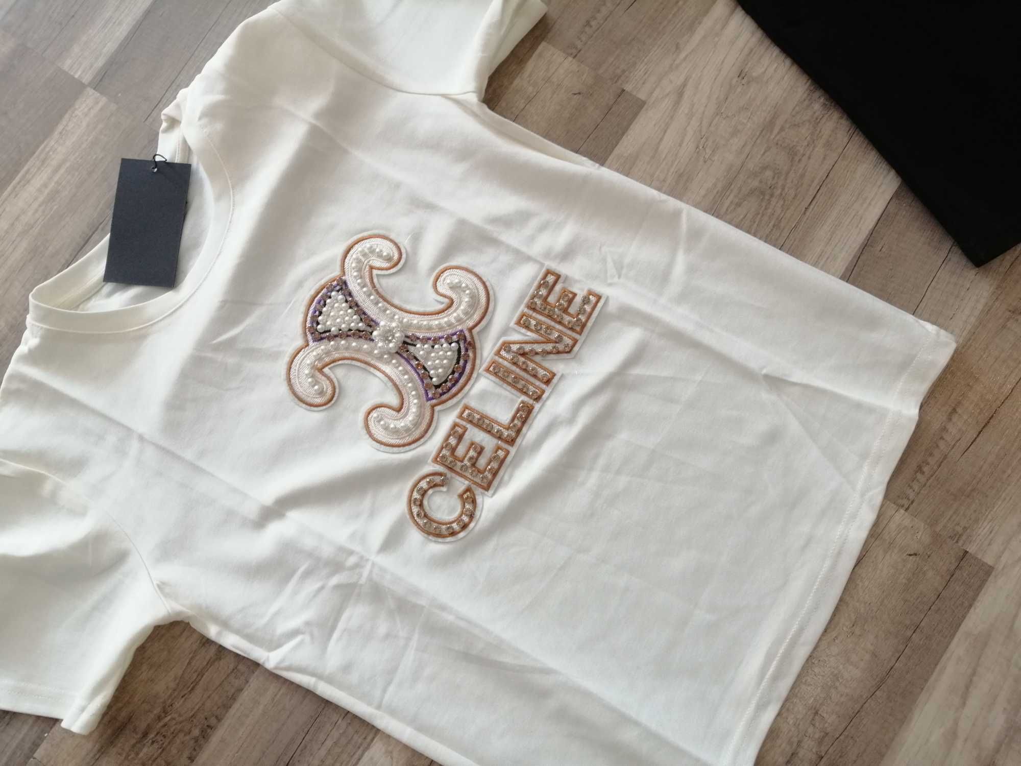 T shirt celine black White