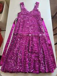 Фіолетове бальне плаття 11-12 років з паєтками блискуче заміри на фото
