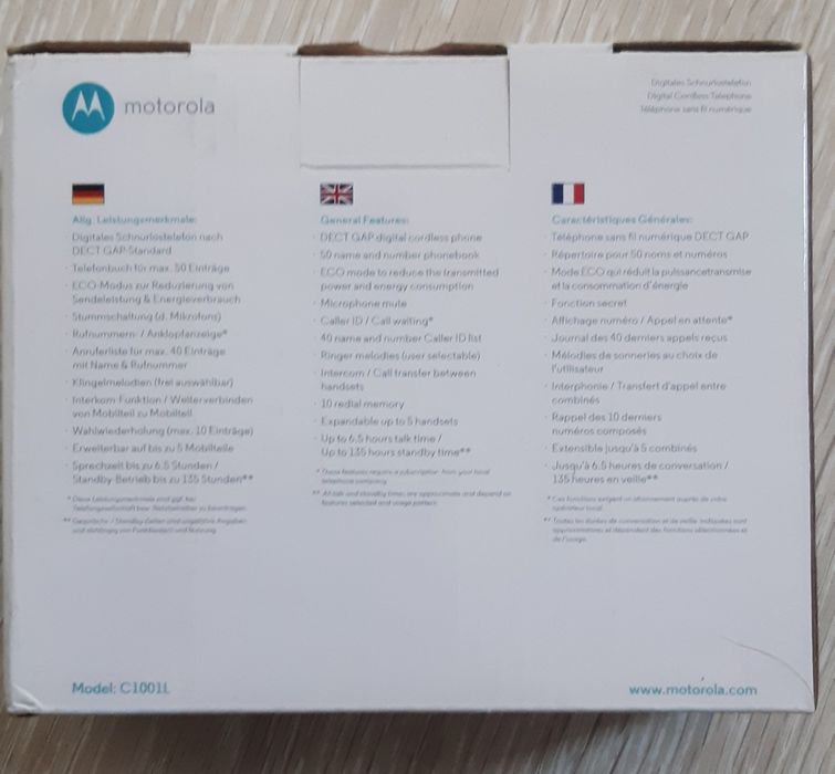 Telefon bezprzewodowy Motorola C1001L single