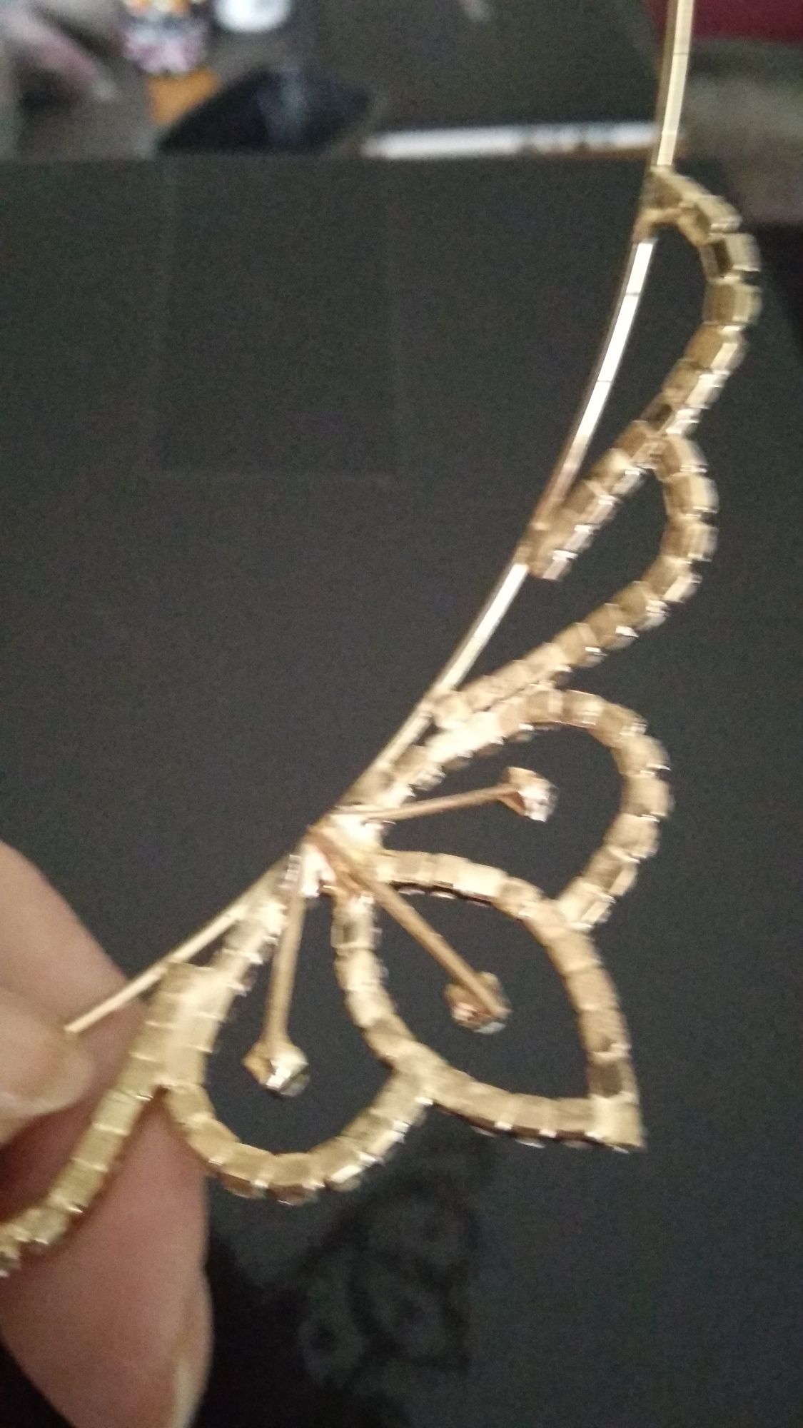 Diadem do włosów pozłacany