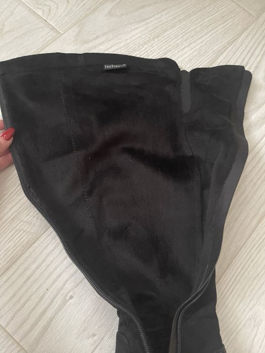 Ботфорти жіночі, женские черные ботфорты, сапоги зимние, демисезон