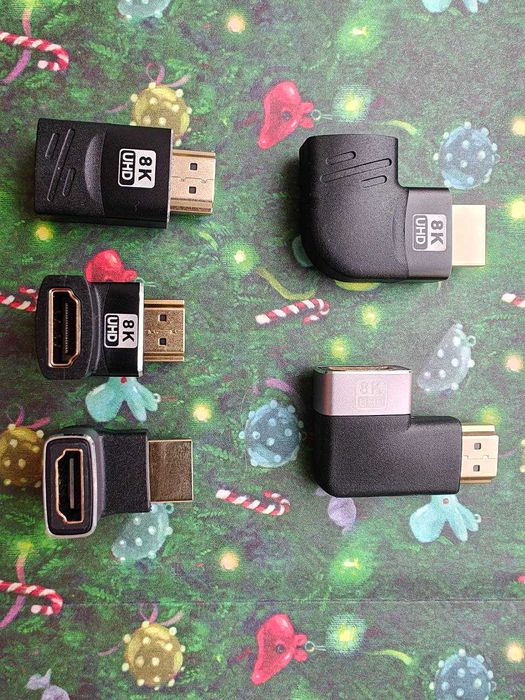 Переходник угол бок прямой HDMI 2.1 Display Port 1.4 8K 60 Hz