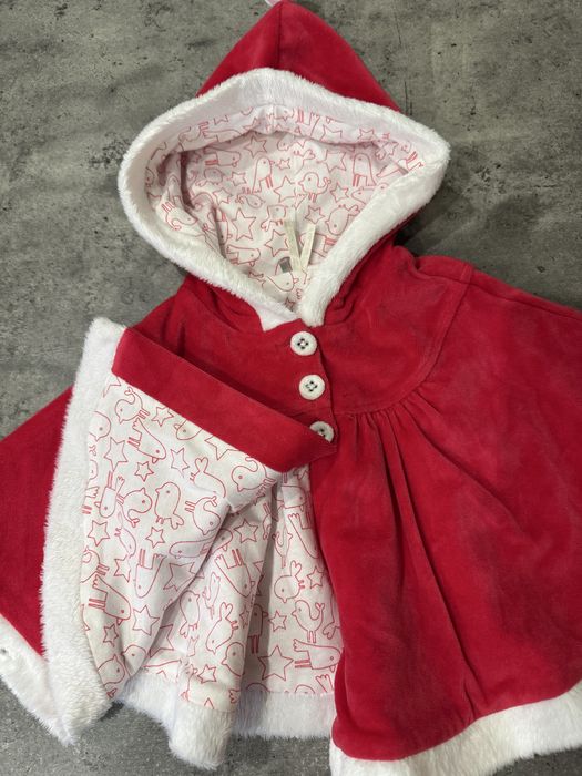 Різдвяна накидка, костюм санти, новорічне вбрання 6-12 м