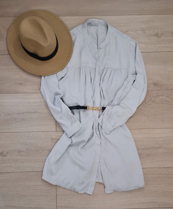 Sukienka a'la szmizjerka mini vintage jedwab wiskoza!